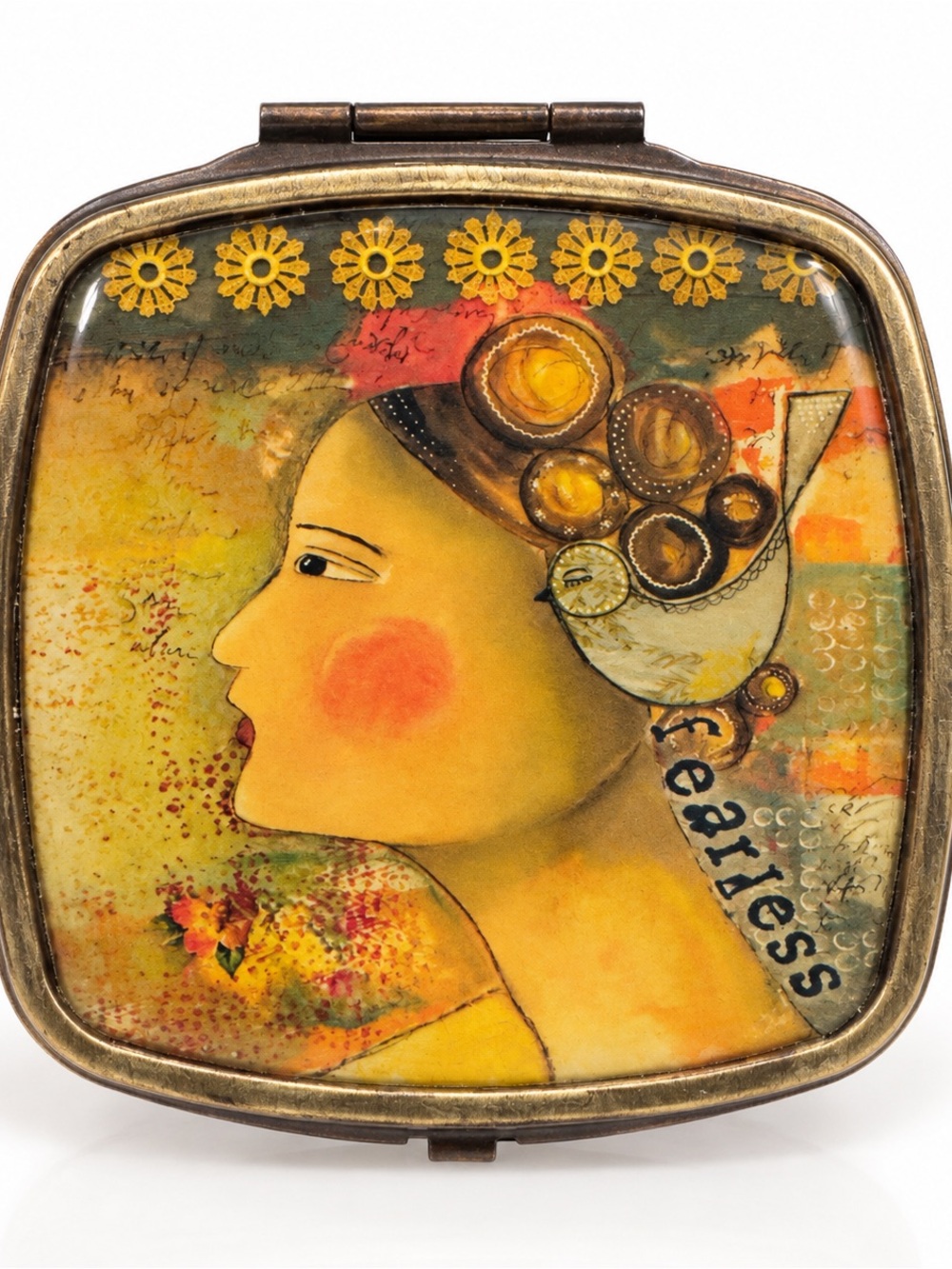 Kelly Rae Roberts Fearless Art Compact Mirror Double-Sided Purse Mirror